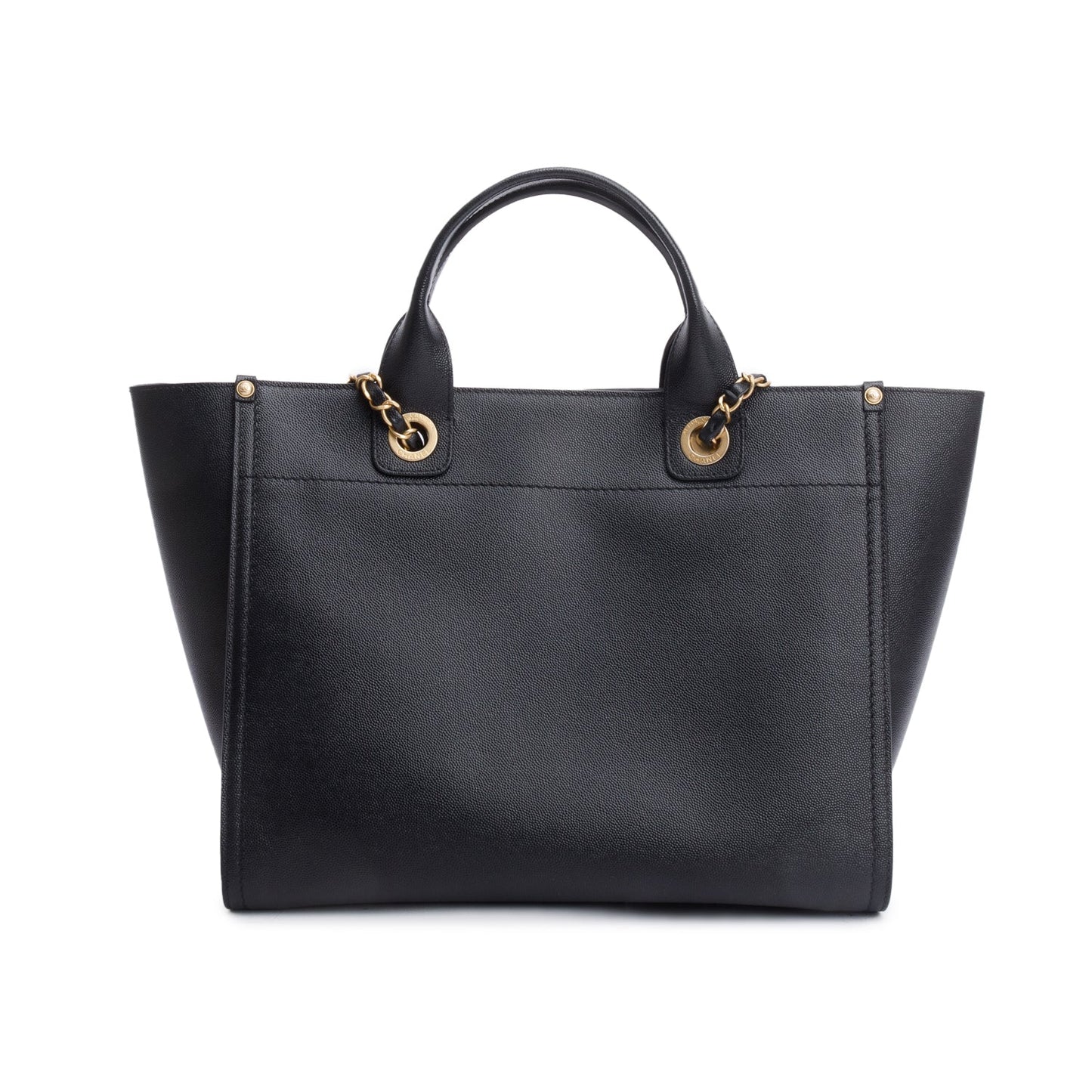Chanel Black Caviar Small Studded Deauville Tote