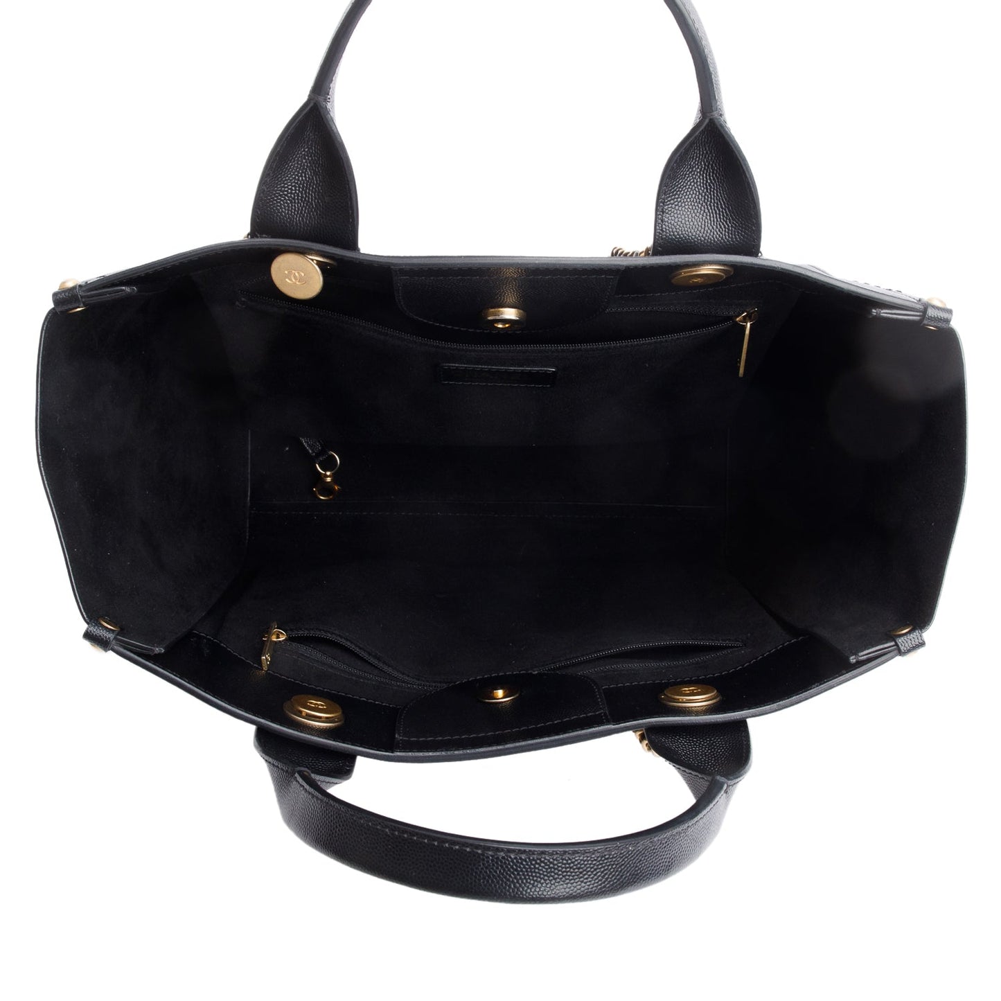 Chanel Black Caviar Small Studded Deauville Tote