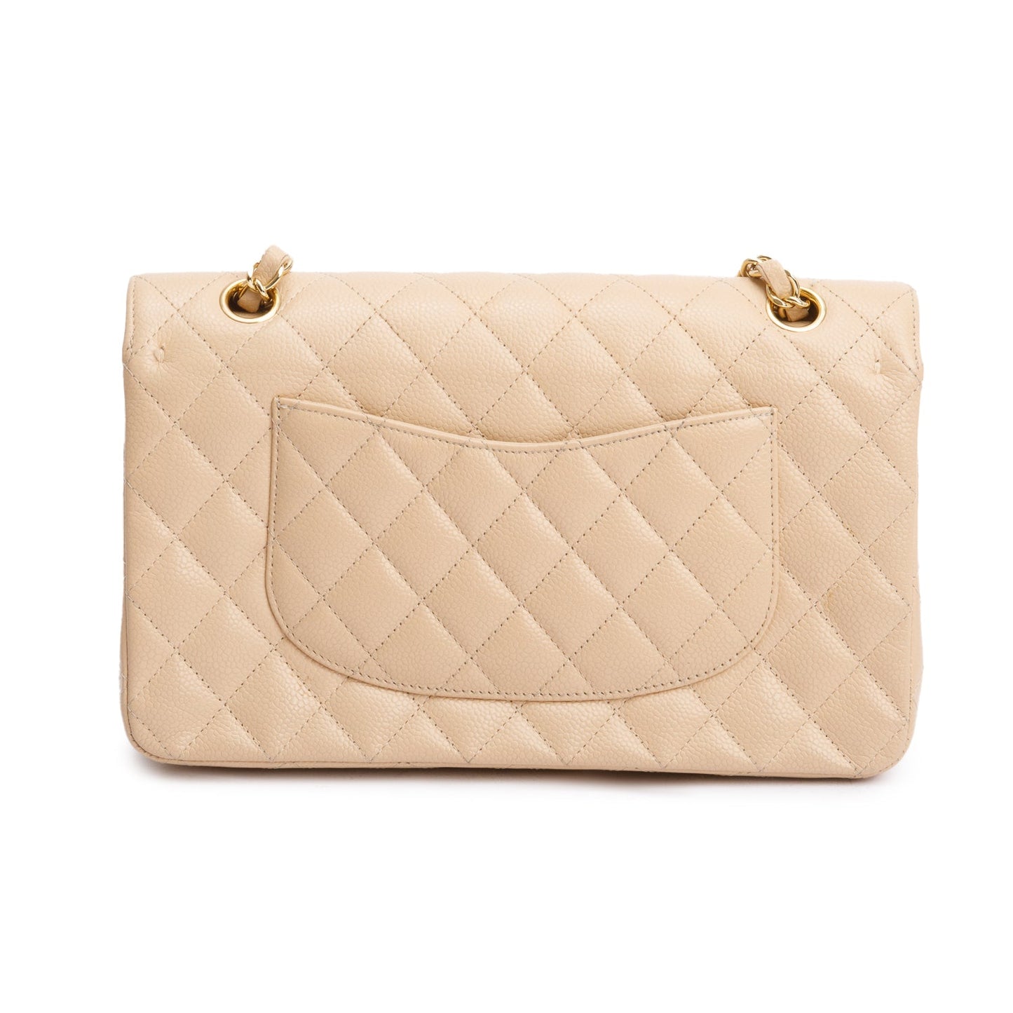 Chanel Beige Quilted Caviar Double Flap Bag