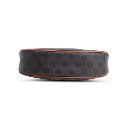 Celine 2022 Brown Triomphe Canvas and Calfskin Ava Shoulder Bag