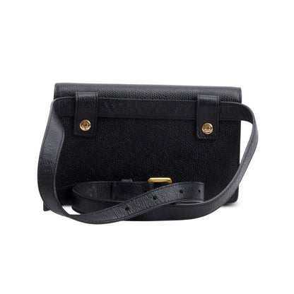 Christian Dior Black Grained Calfskin Saddle Belt Bag
