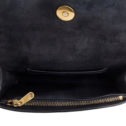 Christian Dior Black Grained Calfskin Saddle Belt Bag