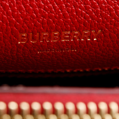 Burberry Red Grainy Calfskin Mini Title Top Handle Bag
