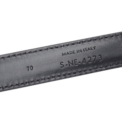Celine 2023 Black Taurillon Leather Small Triomphe 18 MM Belt, Size 70