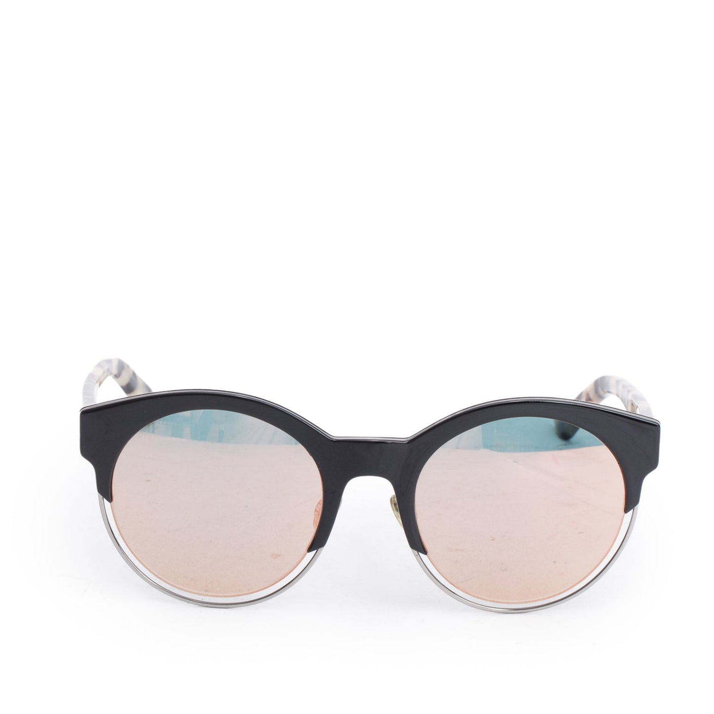 Christian Dior Black/Havana Acetate Diorsideral1 Round Sunglasses