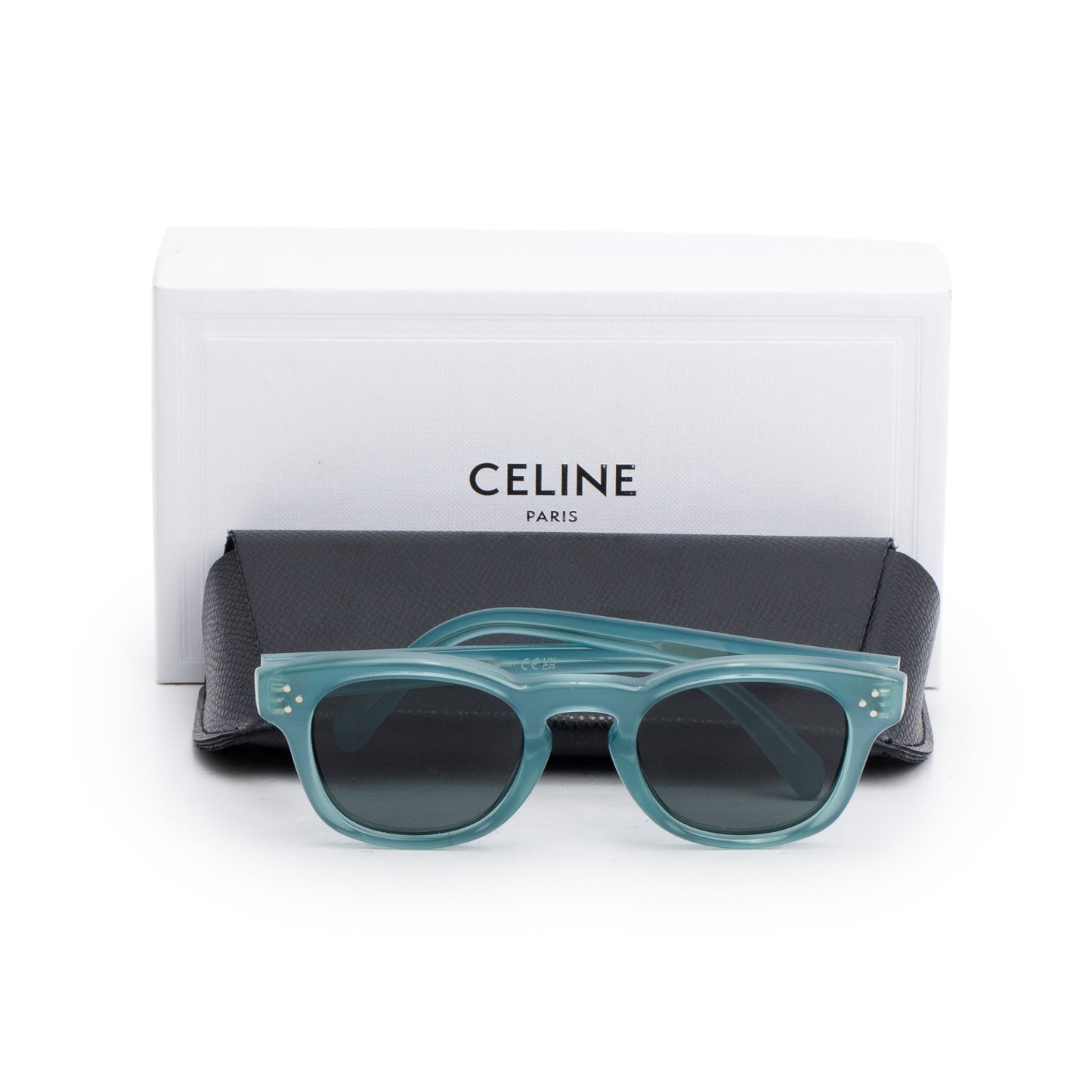 Celine CL40233I Blue Acetate Round Sunglasses