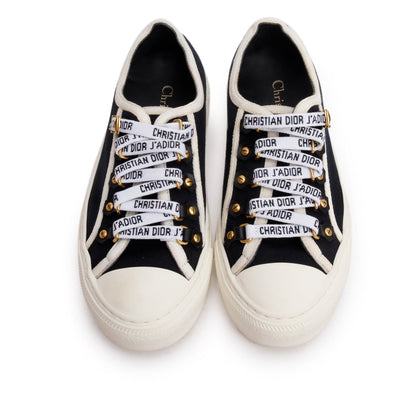 Christian Dior Black Cotton Canvas Walk'N'Dior Sneakers, Size 35.5