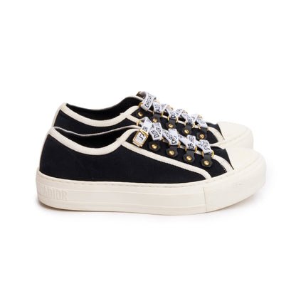 Christian Dior Black Cotton Canvas Walk'N'Dior Sneakers, Size 35.5