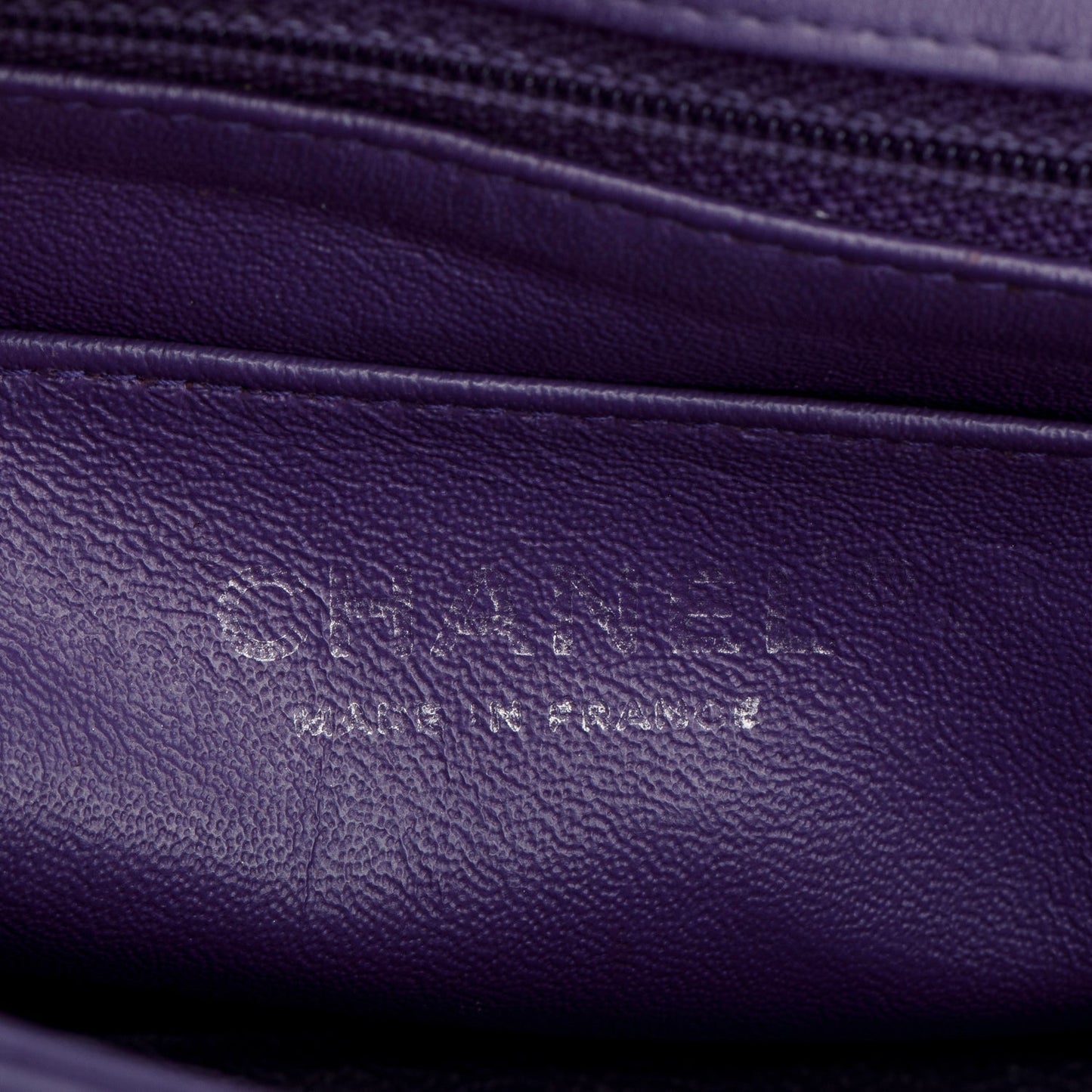 Chanel Quilted Purple Lambskin Mini Rectangular Flap Bag