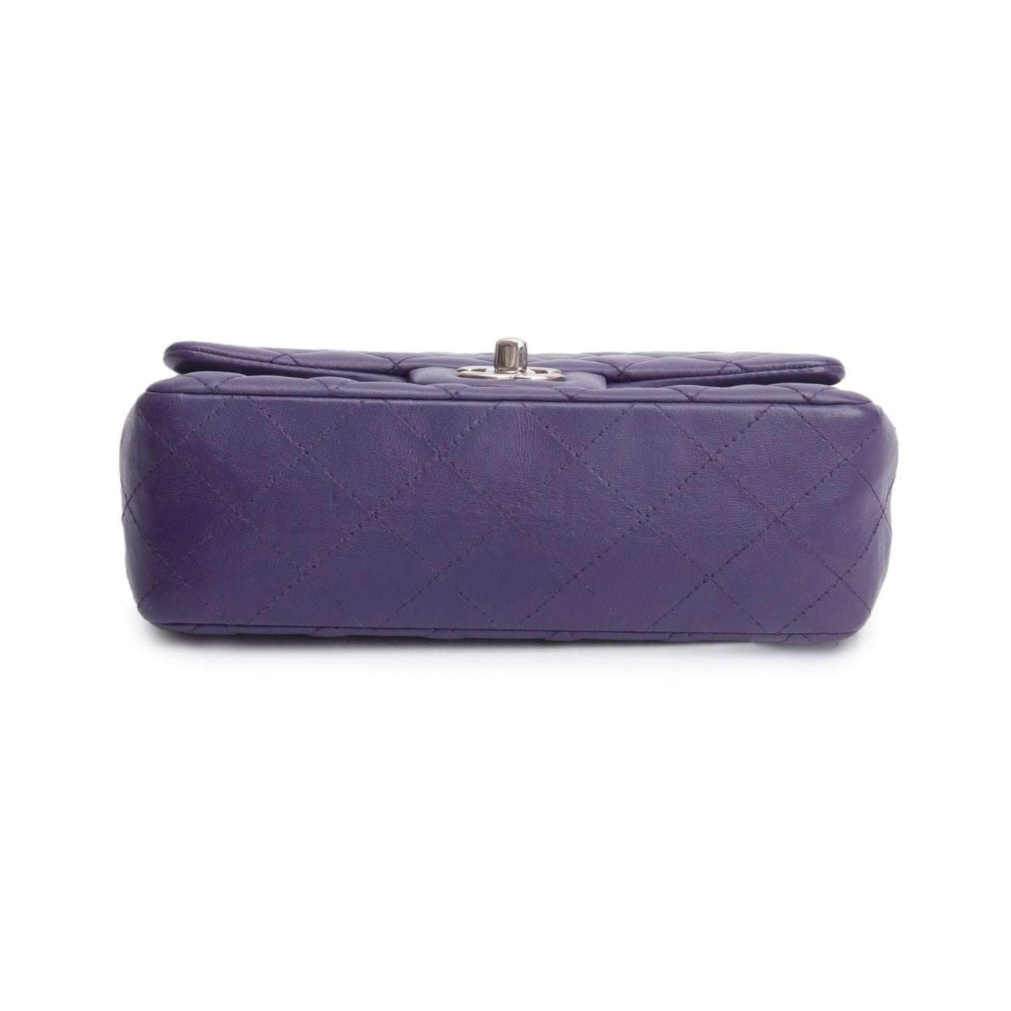 Chanel Quilted Purple Lambskin Mini Rectangular Flap Bag