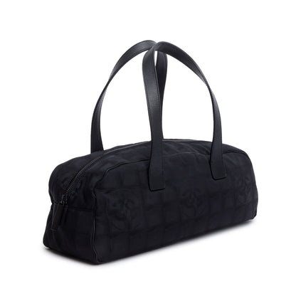 Chanel Black Nylon Travel Ligne Bowling Bag
