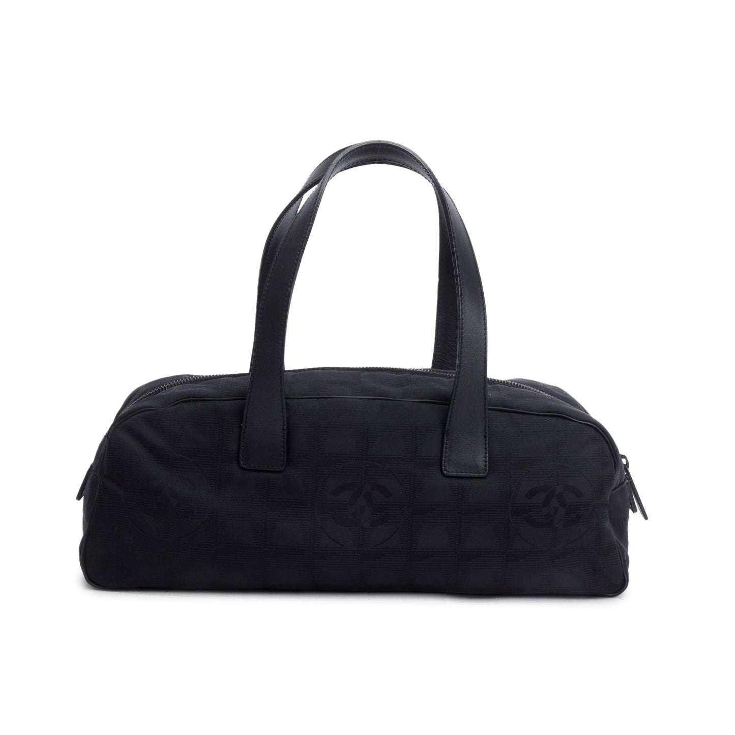 Chanel Black Nylon Travel Ligne Bowling Bag