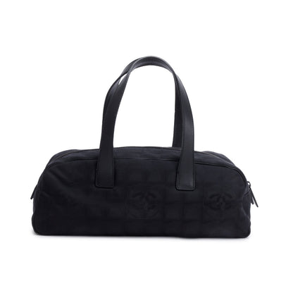 Chanel Black Nylon Travel Ligne Bowling Bag