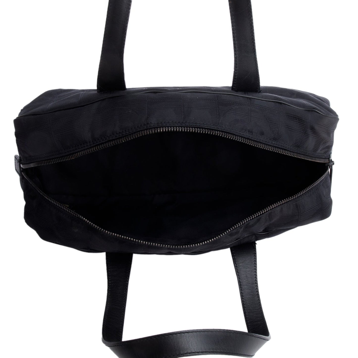 Chanel Black Nylon Travel Ligne Bowling Bag