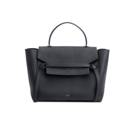 Celine Black Grained Calfskin Leather Mini Belt Bag