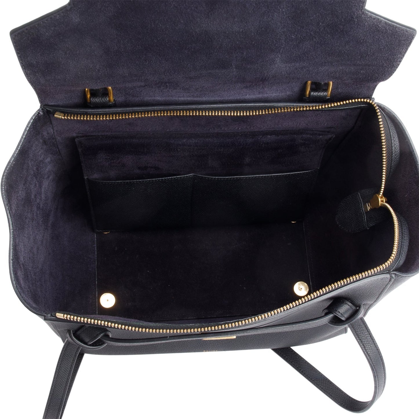 Celine Black Grained Calfskin Leather Mini Belt Bag
