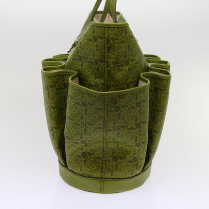 Luxury CELINE Horse Carriage Macadam Canvas Tote Bag Green  64256