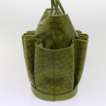 Luxury CELINE Horse Carriage Macadam Canvas Tote Bag Green  64256