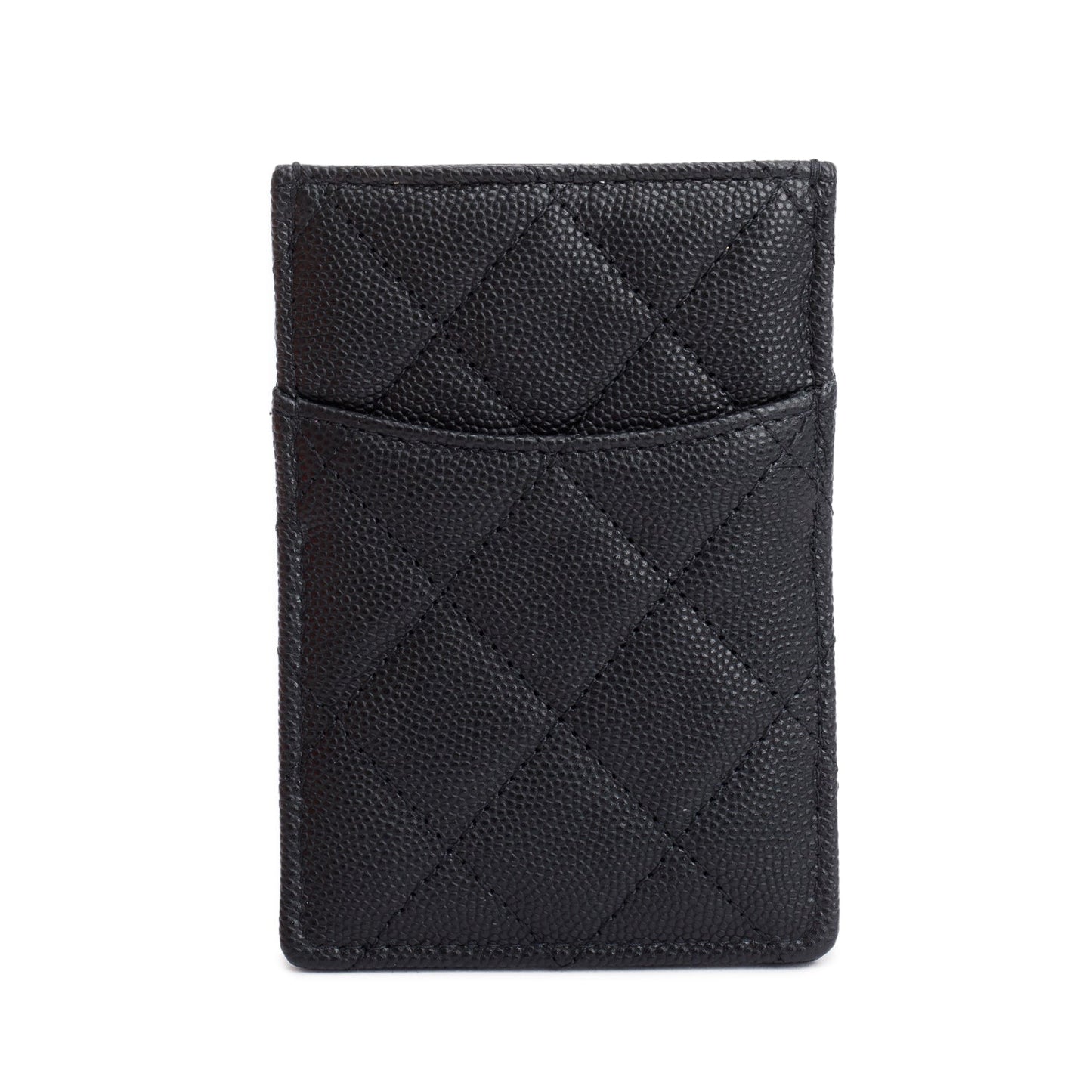 Chanel Black Quilted Caviar Card Holder