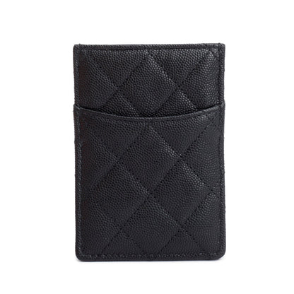 Chanel Black Quilted Caviar Card Holder