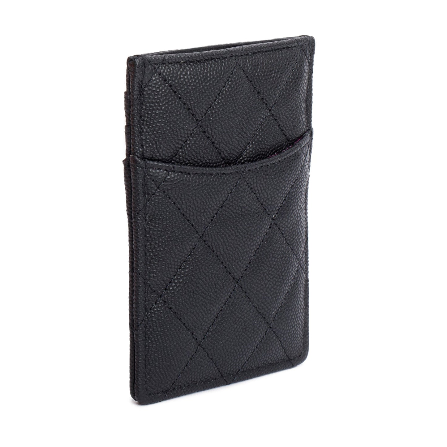 Chanel Black Quilted Caviar Card Holder