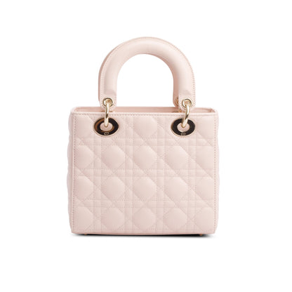 Christian Dior 2024 Pink Cannage Lambskin Leather Small Lady Dior Bag