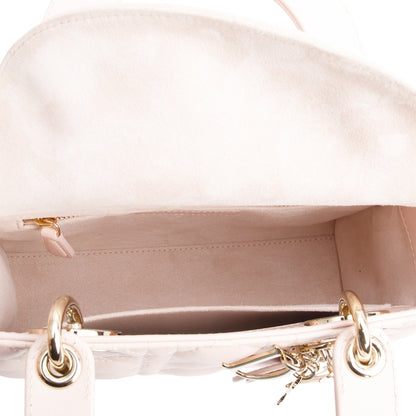 Christian Dior 2024 Pink Cannage Lambskin Leather Small Lady Dior Bag