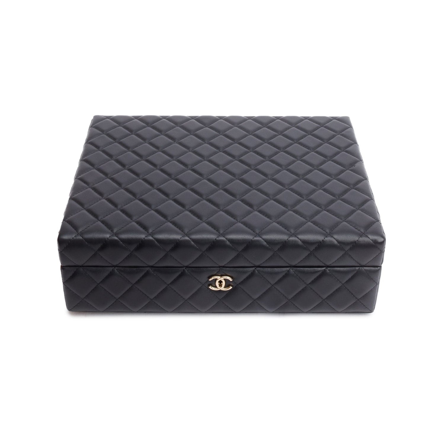 Chanel Black Lambskin Calfskin Leather Tweed Success Story Trunk Set Of 4 mini Bags