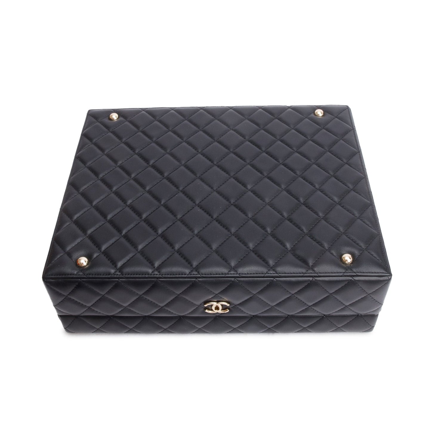 Chanel Black Lambskin Calfskin Leather Tweed Success Story Trunk Set Of 4 mini Bags