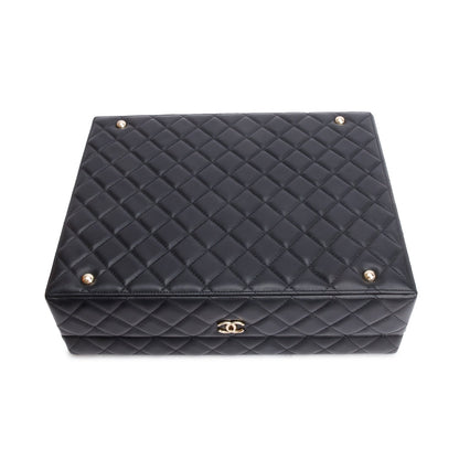 Chanel Black Lambskin Calfskin Leather Tweed Success Story Trunk Set Of 4 mini Bags