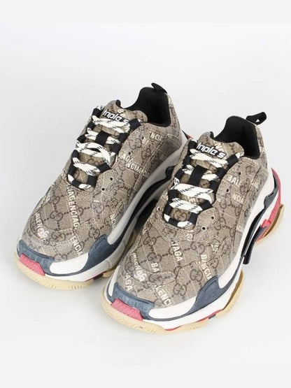 Luxury Balenciaga Trending 2025 Gucci Hacker Ebony Triple S Sneakers 36 230