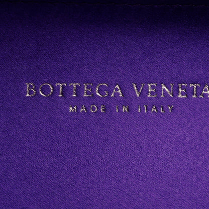 Bottega Veneta Purple Satin Ayers Intreccio Impero Stretch Knot Clutch