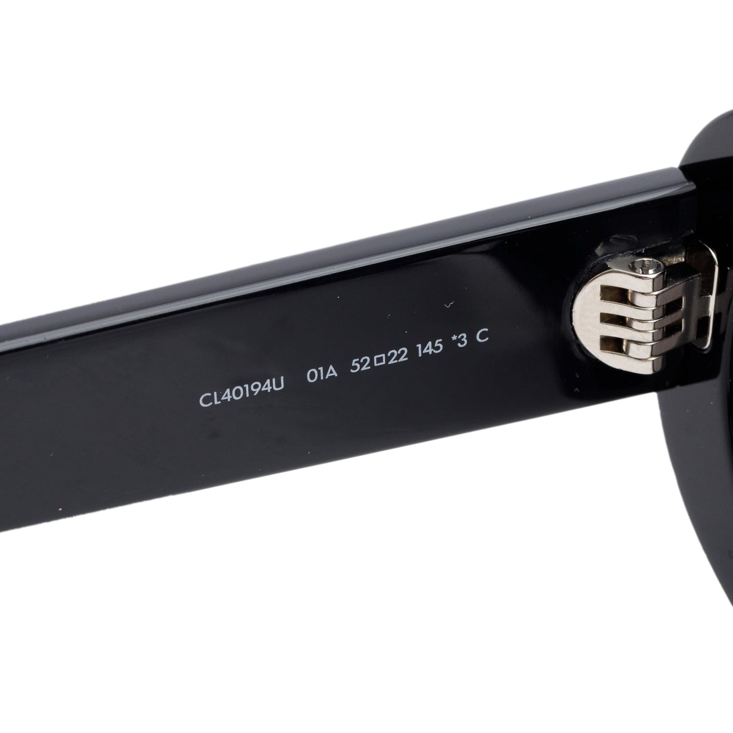 Celine CL40194U Black Acetate Triomphe 01 Oval Sunglasses