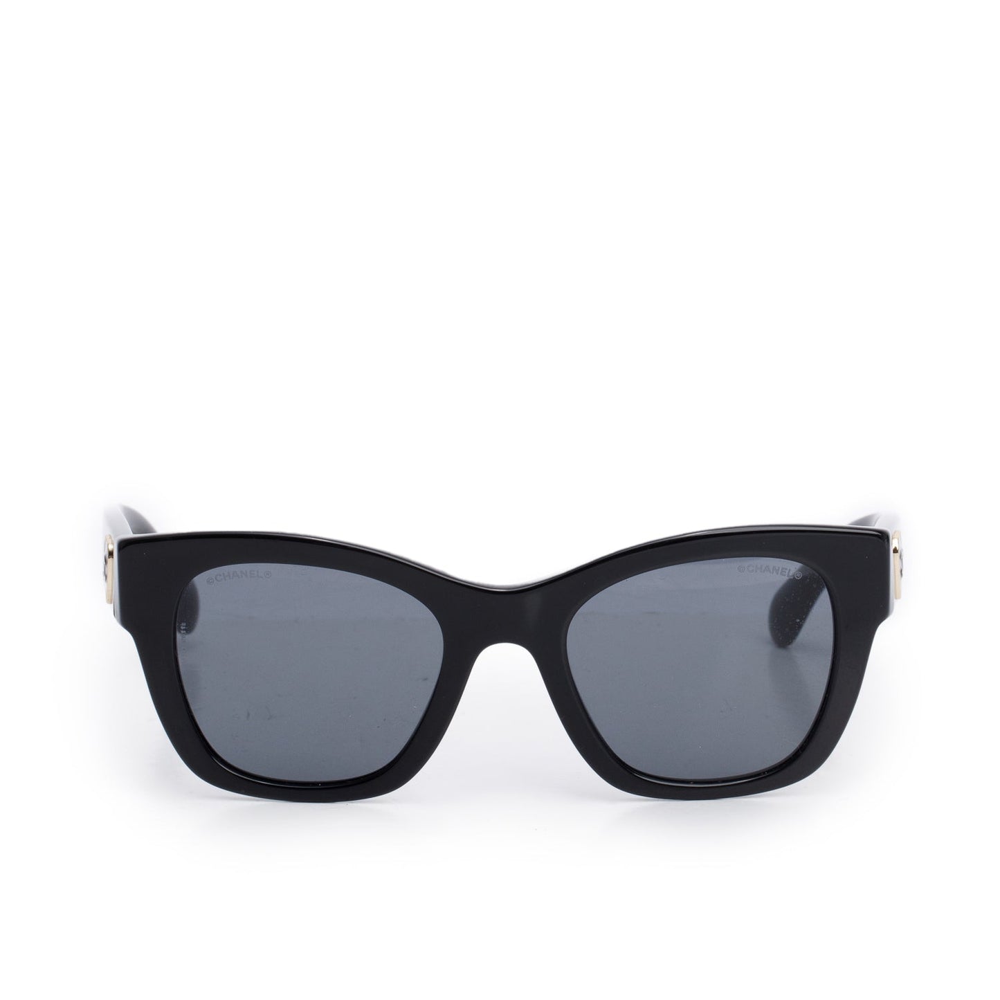 Chanel 5478 Black Accent Acetate CC Heart Square Sunglasses