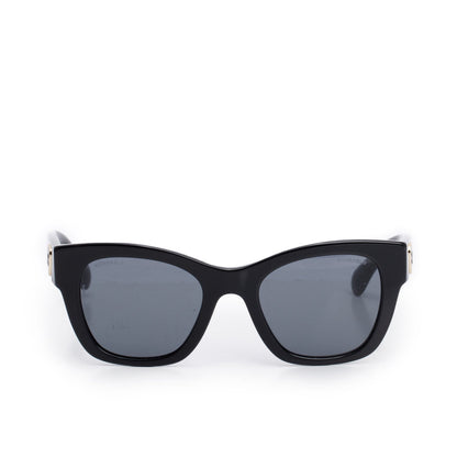 Chanel 5478 Black Accent Acetate CC Heart Square Sunglasses