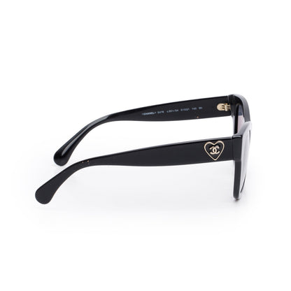 Chanel 5478 Black Accent Acetate CC Heart Square Sunglasses