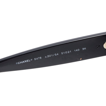 Chanel 5478 Black Accent Acetate CC Heart Square Sunglasses
