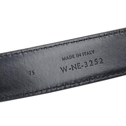 Celine 2022 Black Taurillon Leather Medium Triomphe 25 MM Belt, Size 75