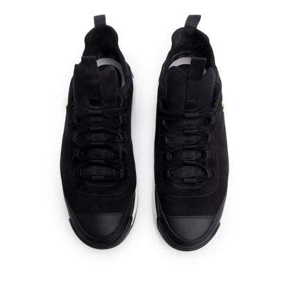 Chanel Black Canvas Calfskin Leather Trim CC Logo Sneakers, Men's Size 42