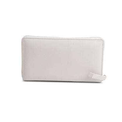 Balenciaga White Calfskin Leather Cash Continental Zip Wallet
