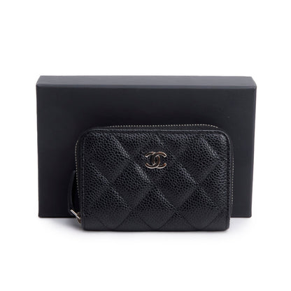 Chanel Black Caviar Leather Classic Zipped Coin Purse