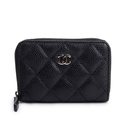 Chanel Black Caviar Leather Classic Zipped Coin Purse
