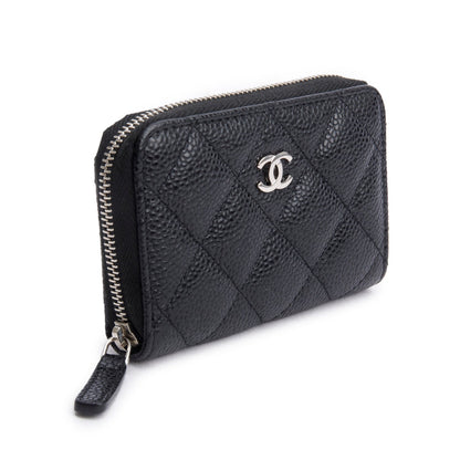 Chanel Black Caviar Leather Classic Zipped Coin Purse