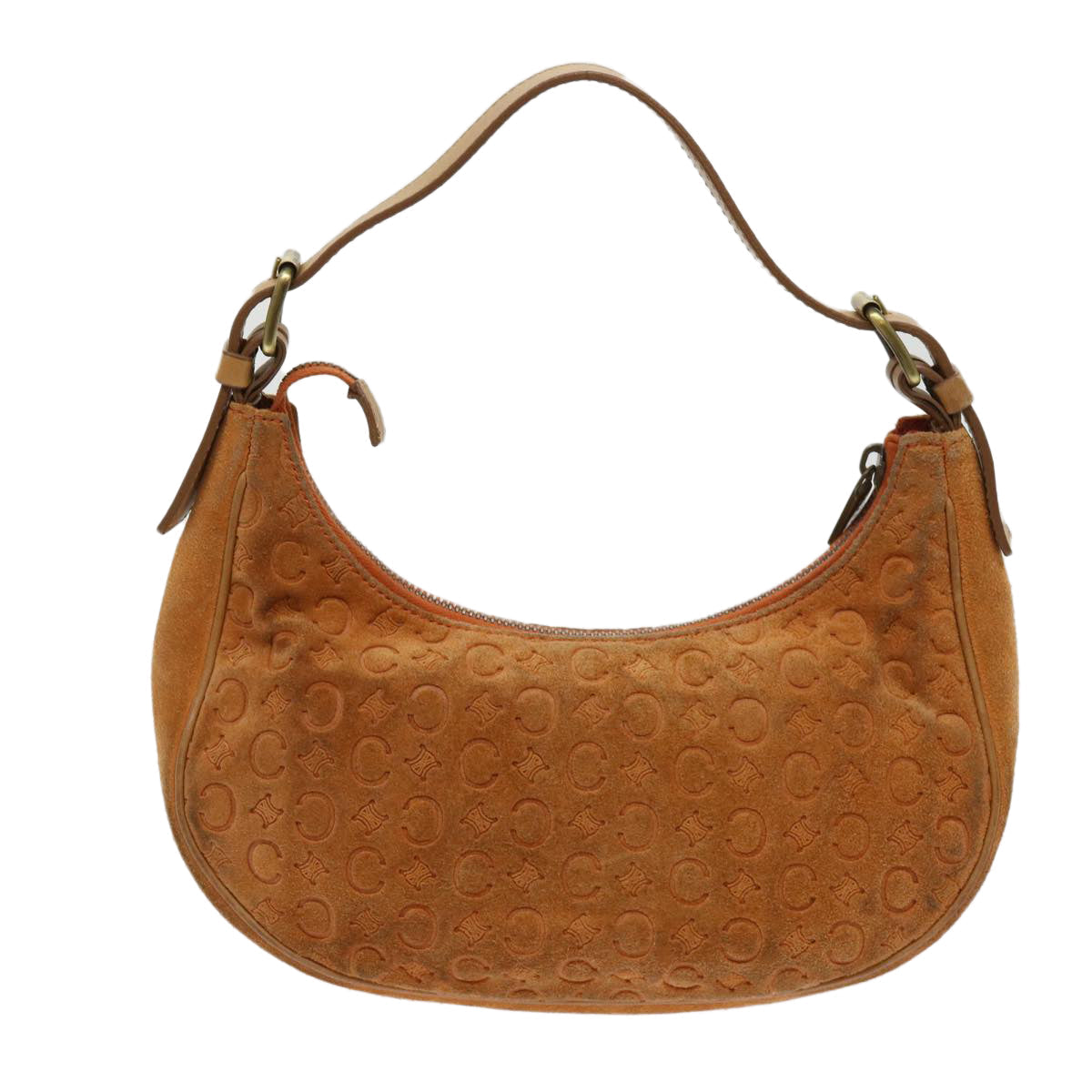 Luxury CELINE C Macadam Canvas Shoulder Bag Orange  64453