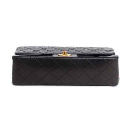 Chanel Vintage Black Quilted Lambskin Leather Classic Medium Double Flap Bag