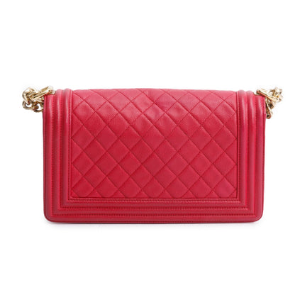 Chanel Pink Caviar Quilted Medium Boy Bag