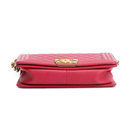 Chanel Pink Caviar Quilted Medium Boy Bag