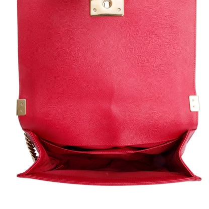 Chanel Pink Caviar Quilted Medium Boy Bag