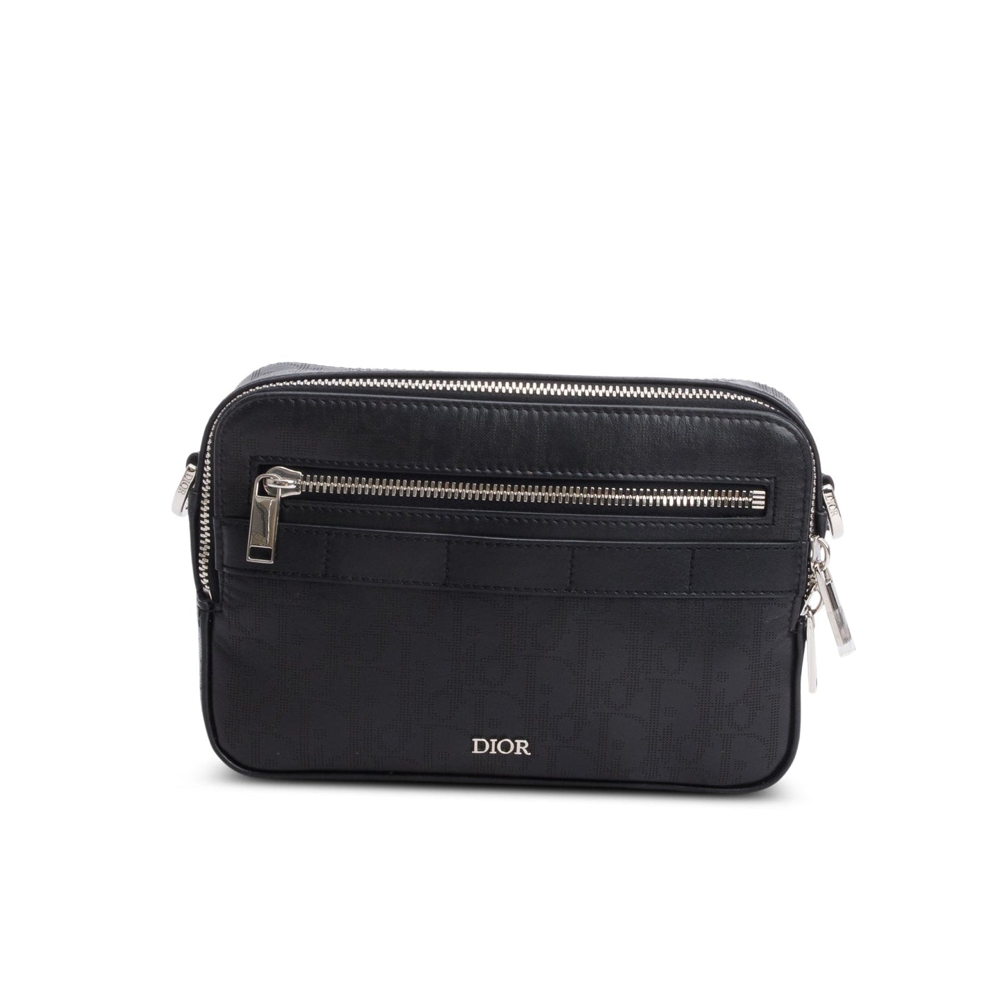 Christian Dior 2022 Black Oblique Galaxy Leather Safari Messenger Pouch