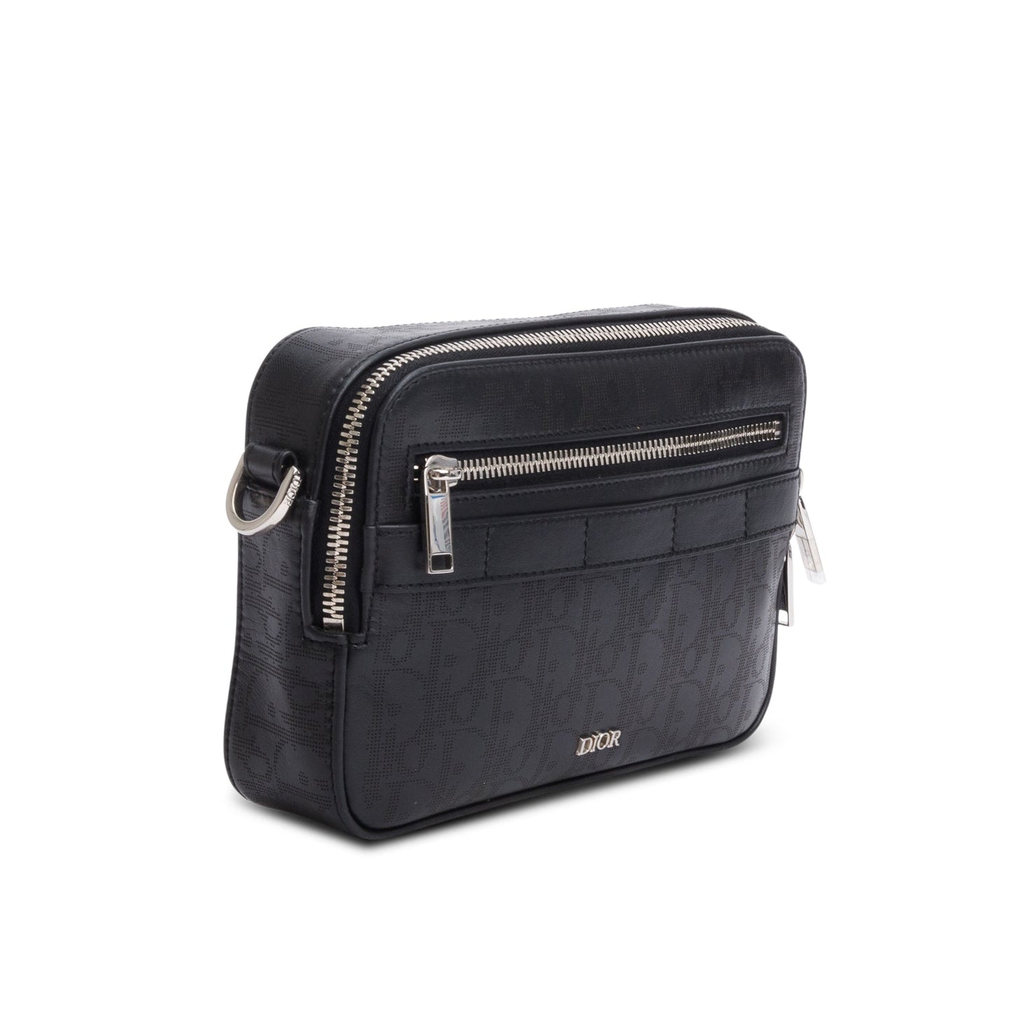 Christian Dior 2022 Black Oblique Galaxy Leather Safari Messenger Pouch